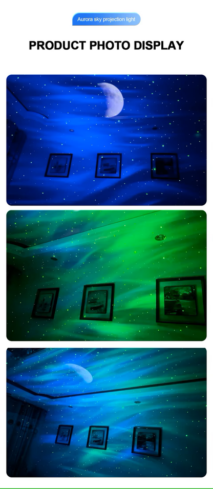 Transform Your Space with the Aurora Borealis Galaxy Star Projector - Enchanting LED Night Light for Home & Bedroom Decor, Perfect Gift for Dreamers