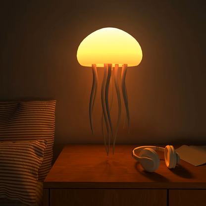 Cute Jellyfish LED Night Light – Rechargeable, Voice-Controlled Dancing Legs, RGB Bedside Lamp, Bluetooth Speaker & Humidifie