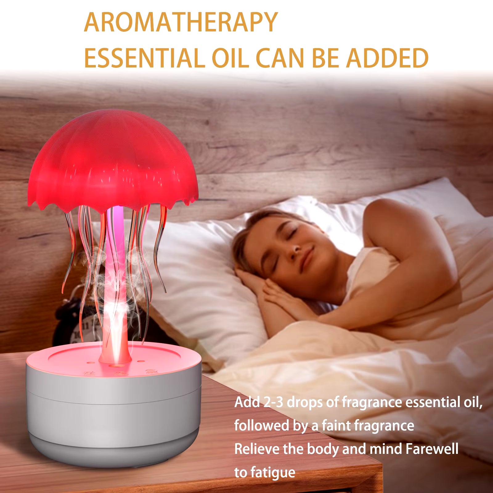 Cute Jellyfish LED Night Light – Rechargeable, Voice-Controlled Dancing Legs, RGB Bedside Lamp, Bluetooth Speaker & Humidifie